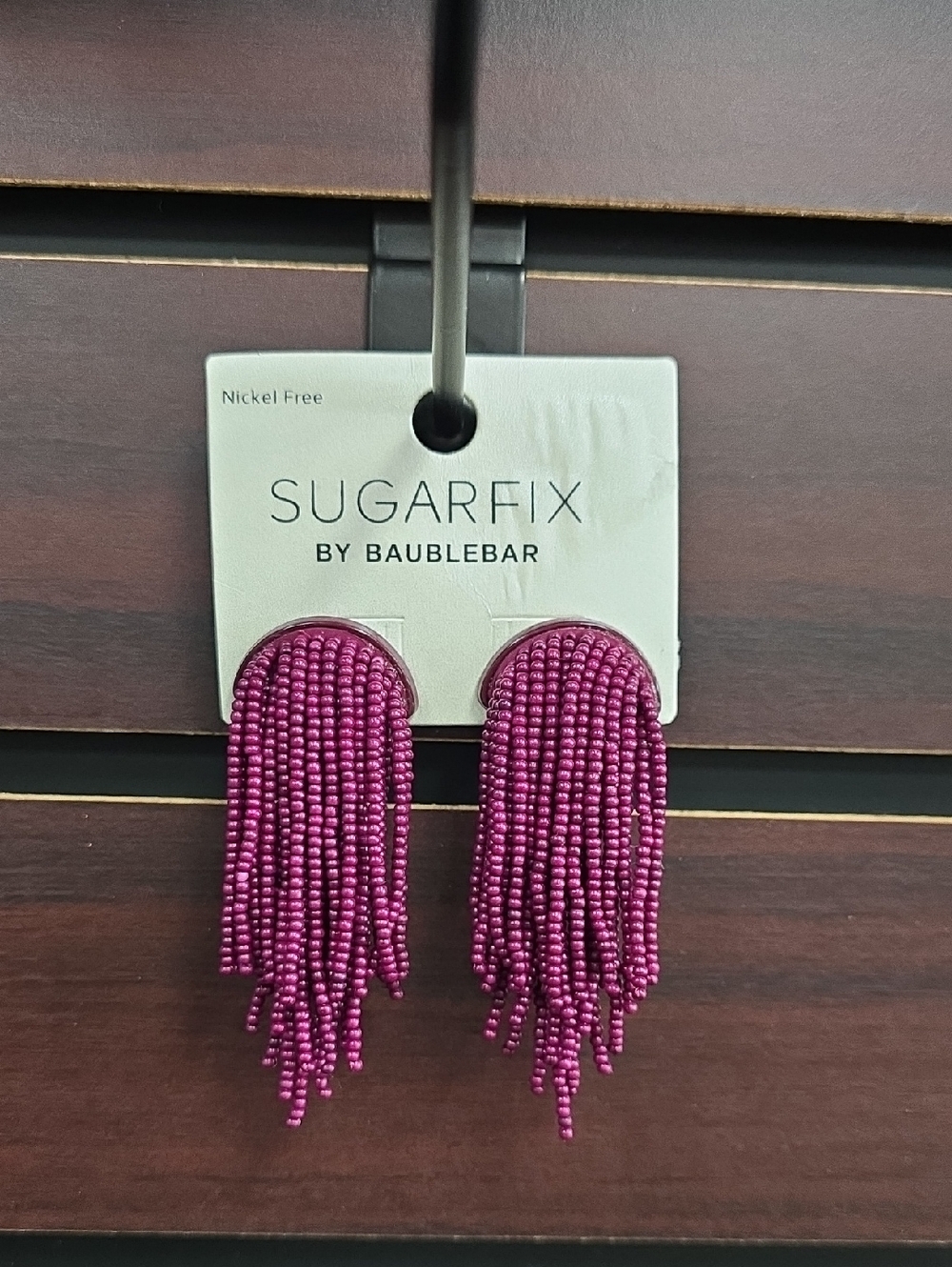 Sugarfix by BaubleBar Plum Beaded Fringe Earrings
